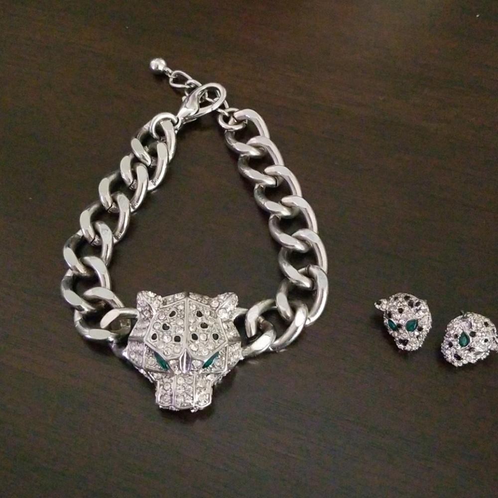 Cuban Tiger Braclet and Earrings